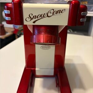 Nostalgia Electric Red and White Snow Cone Machine